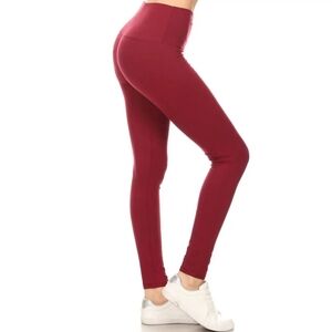 🌻Burgundy 5 in. Yoga Band Leggings